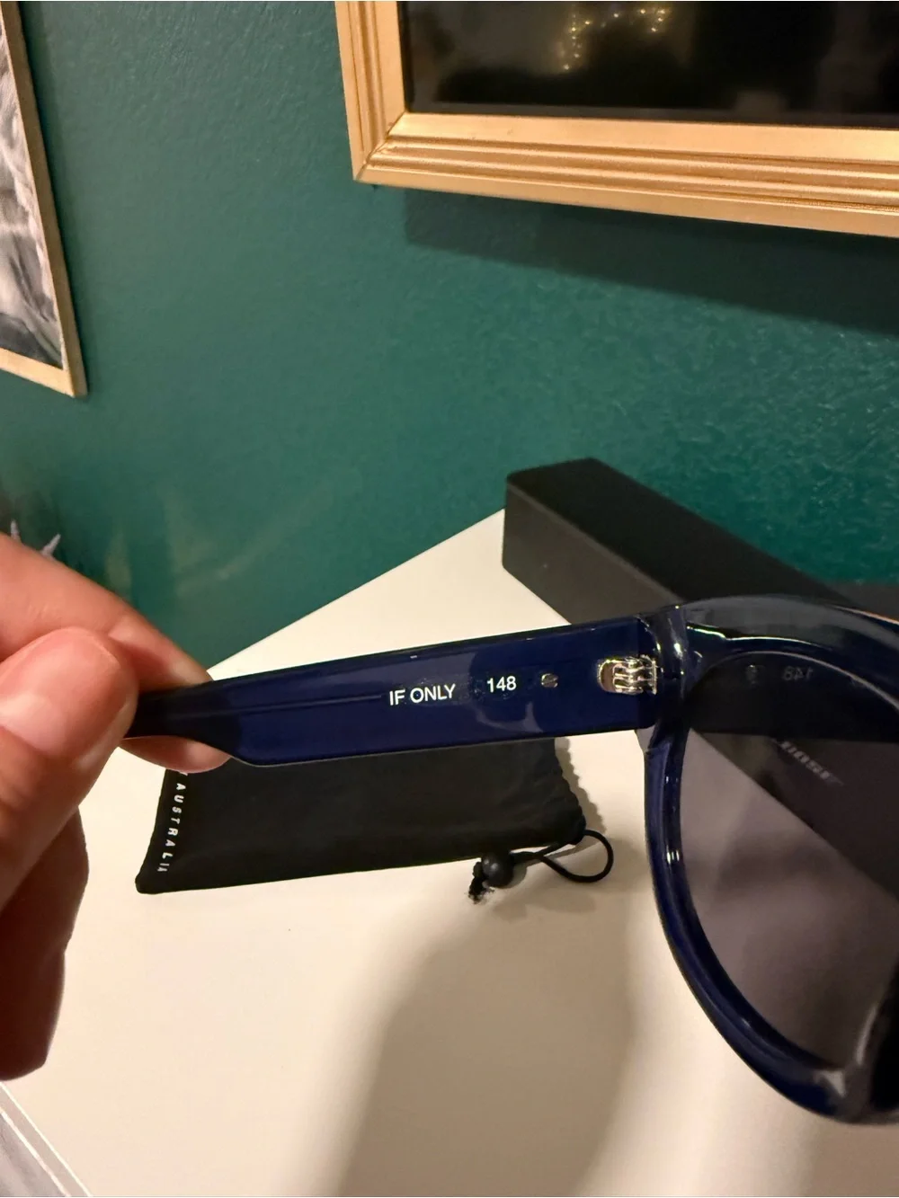 Quay Australia If Only Blue Round Sunglasses with Blue Lenses